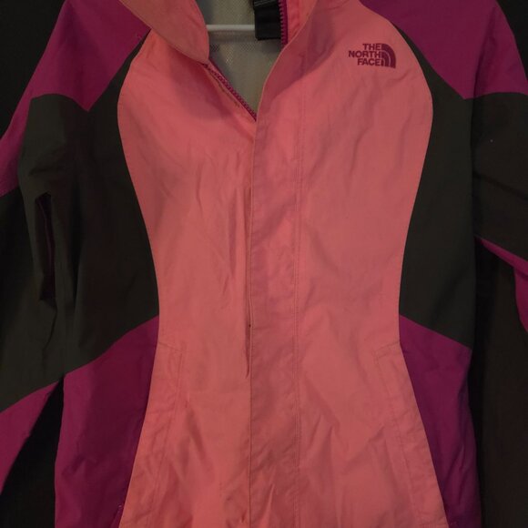 THE NORTH FACE Girls BRIGHT magenta PINK Black 3 in 1 WINTER JACKET Coat SIZE L - Picture 2 of 9